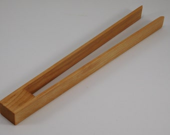 Gift Wrapped Handmade Wooden Toaster Tongs, Maple Wood, Wooden Tongs, Long Toast Grabbers