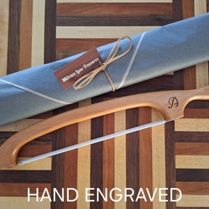 Handmade Bread Knife, Bow Bread  Knife,  Sourdough, Fiddle Bow Bread Knife, Gift Wrapped, Perfect Gift, Housewarming, Wedding,  Engraved