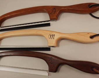 Personalized Bread Knife / Handmade Wooden Bread Knife / Fiddle Bow Bread Knife / Gift Wrapped / Wedding Gift / Kitchen Gift