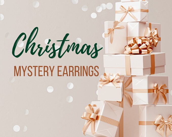 Mystery Christmas Earrings / Clay Earrings / Polymer Clay Earrings / Dangling Earrings / Stud Earring / Accessories / Holiday / Christmas