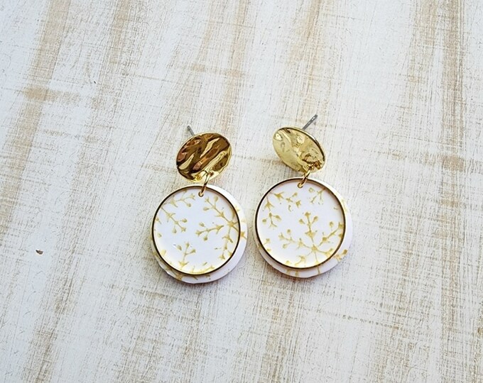 Gold Snowflake Dangling Earrings