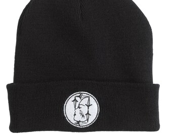 Dead Name Assassin Beanie available in 4 colours (black, grey, pink, purple)