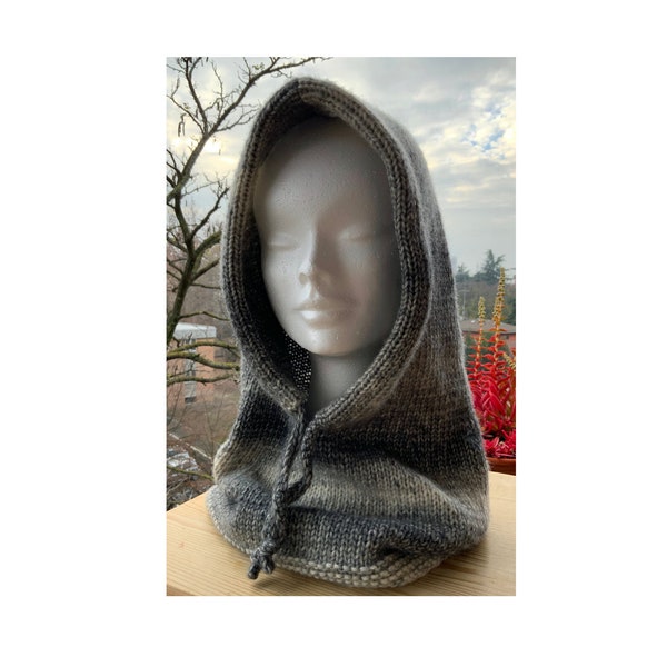Cowl with hood - KNITTING PATTERN ONLY - no finished product - adult size - fits teenagers - skill level: esay