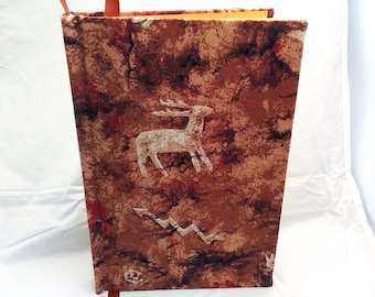 PETROGLYPH fabric covers UNIQUE handmade journal