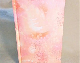 SOLD! Peach BATIK artsy fabric on handbound book