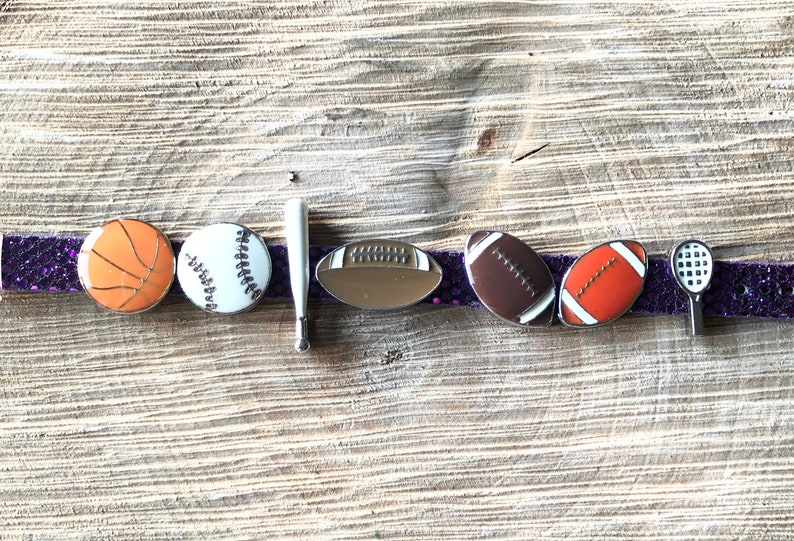 Mixed Set of 12pc 8mm Sports Fan Slide Charms