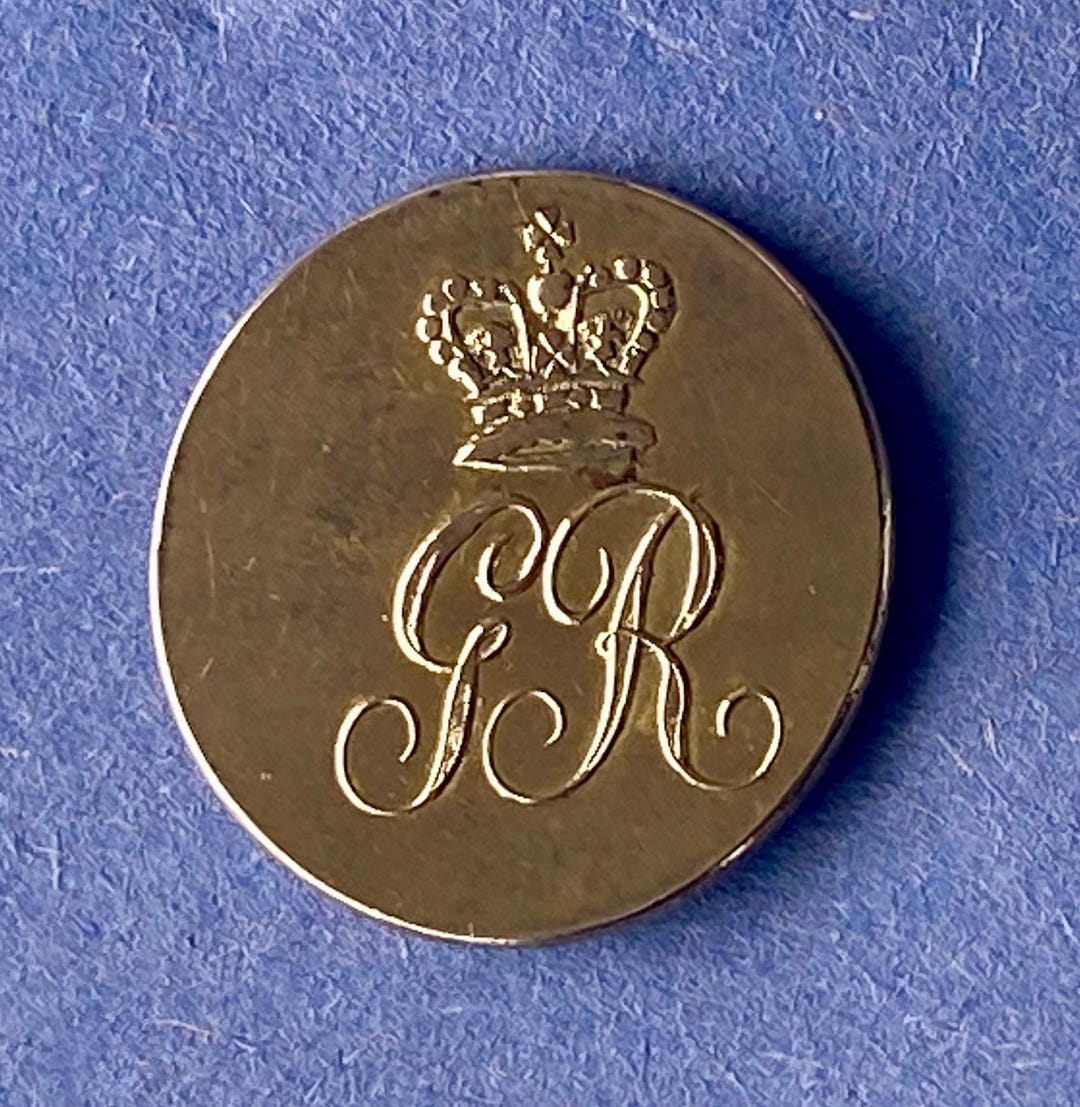 ANTIQUE MONOGRAMMED UNIFORM Button - Etsy