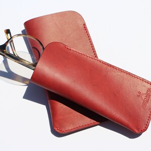 Red Leather Glasses sleeve