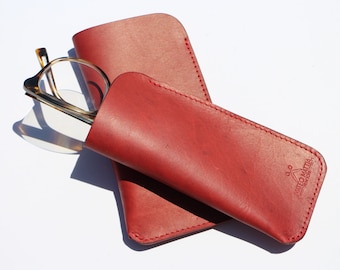 Red Leather Glasses sleeve