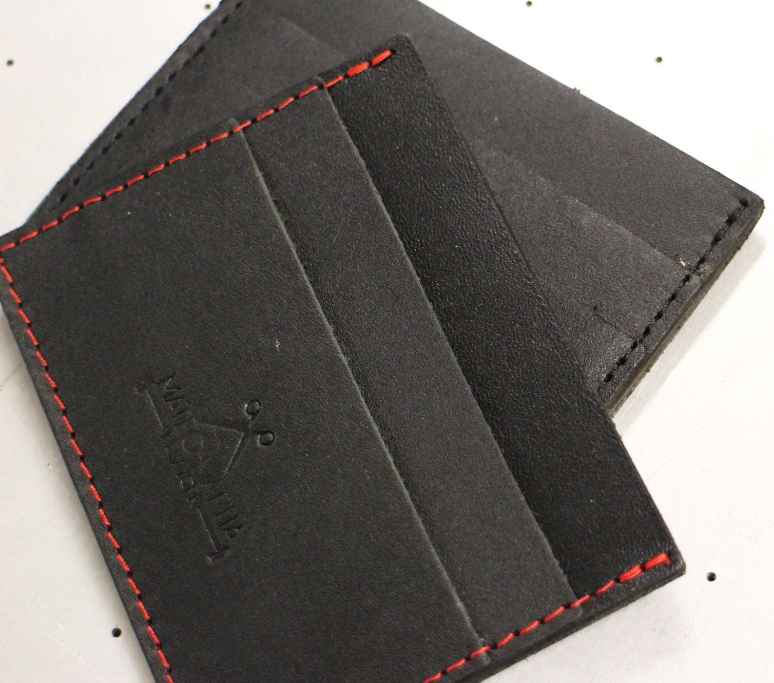 Leather Card Wallet Etsy