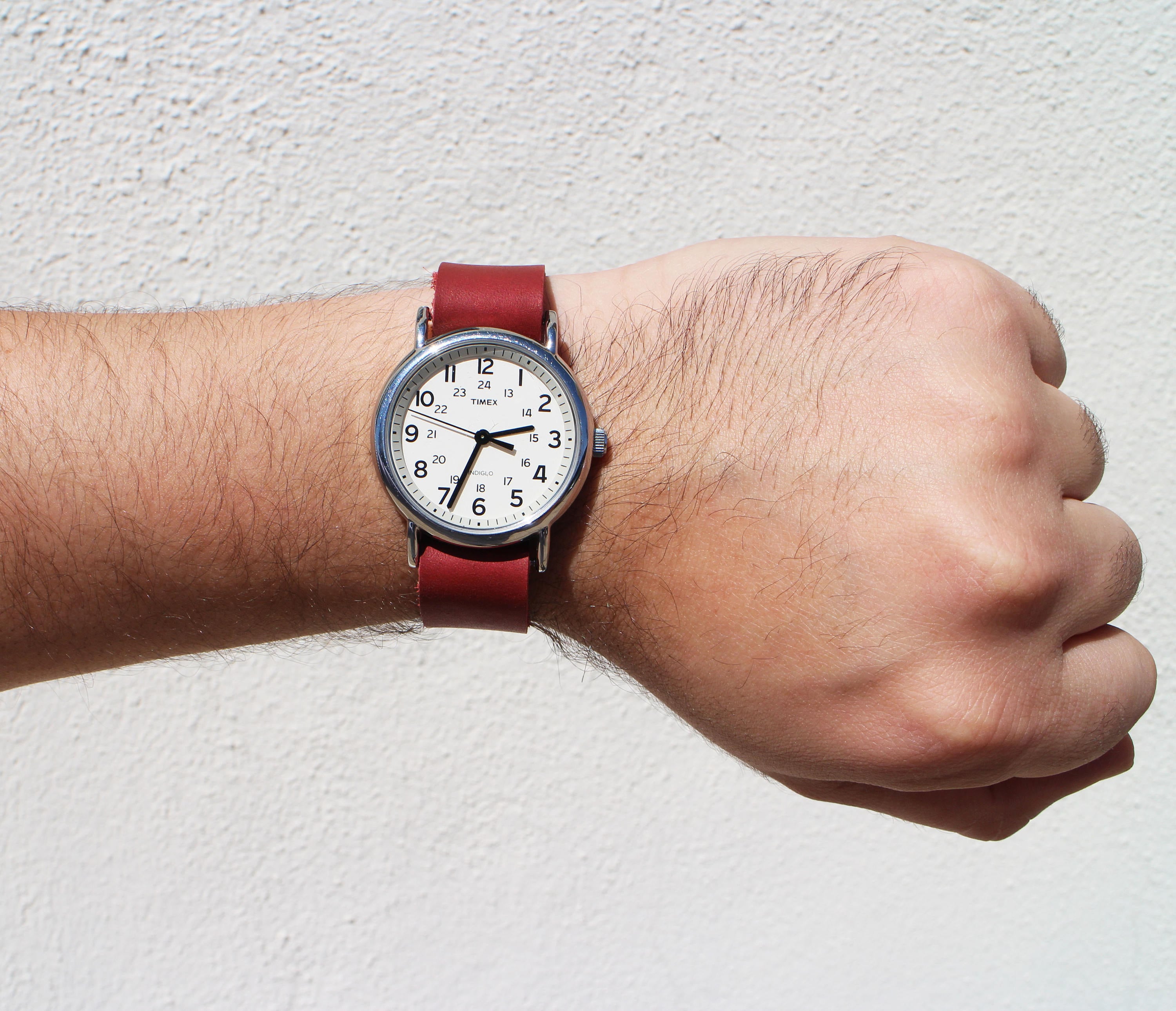 Red Leather Timex Weekender Watch Strap - Etsy