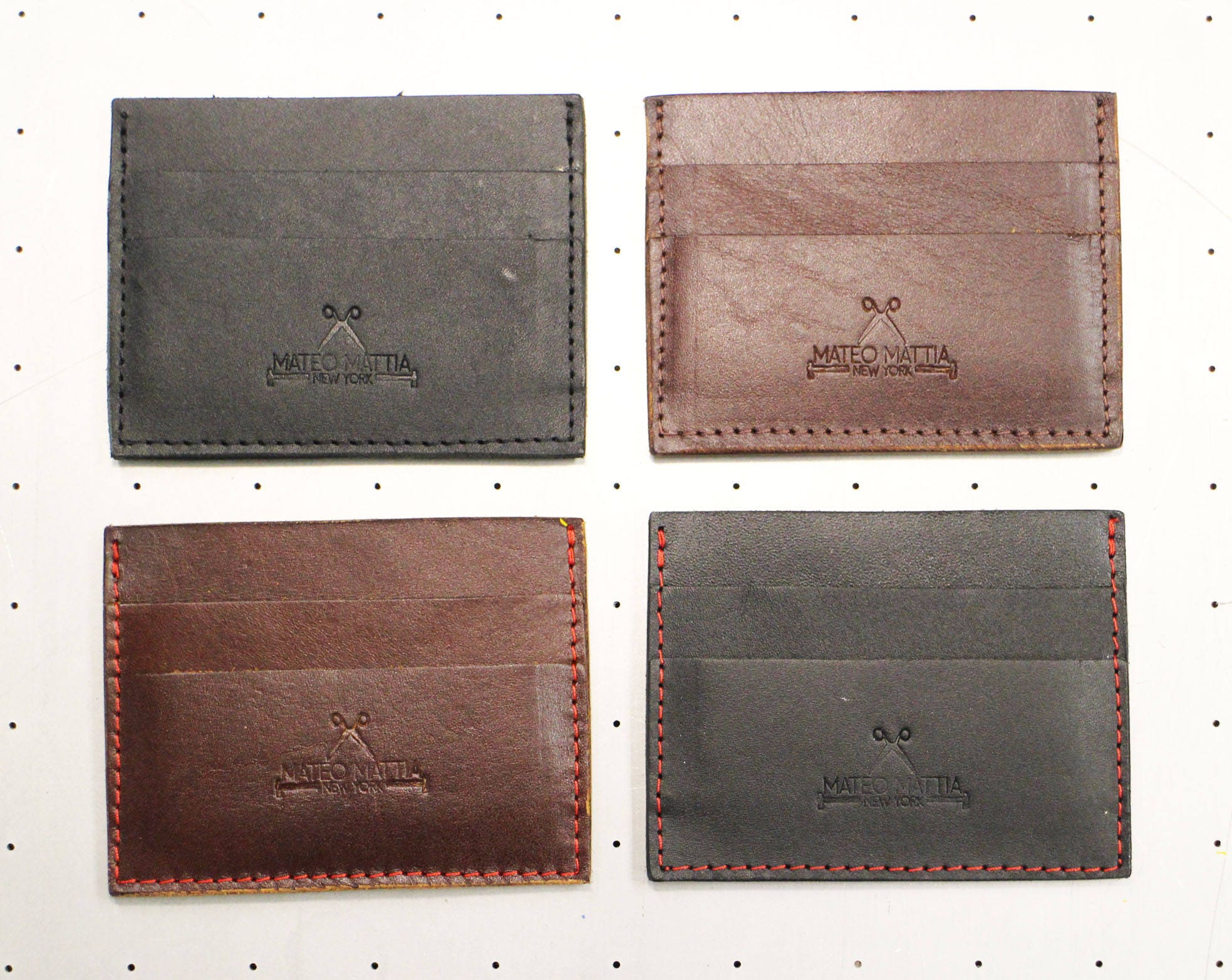 Leather Card Wallet Etsy