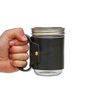 Leather Mason Jar Sleeve image 5