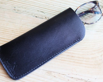 Black Leather Glasses Case