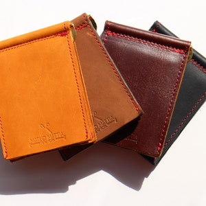 Minimalistische Leder Brieftasche - Geldklammer Brieftasche