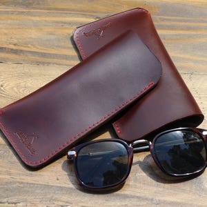 Brown Leather Glasses Case
