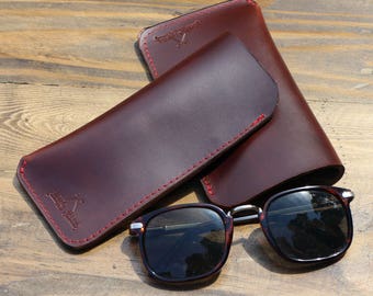 Brown Leather Glasses Case