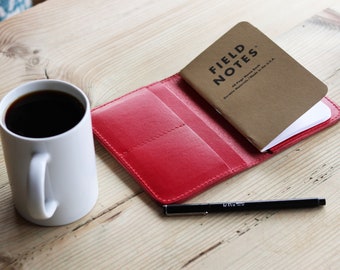 Red leather field notes / Passport Case