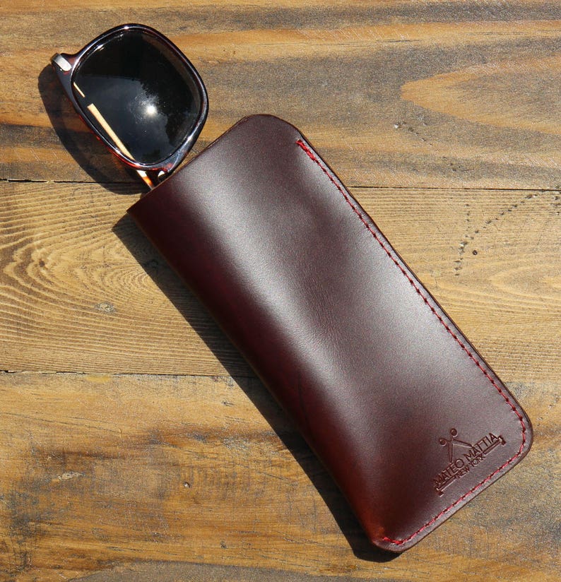 Brown Leather Glasses Case Etsy