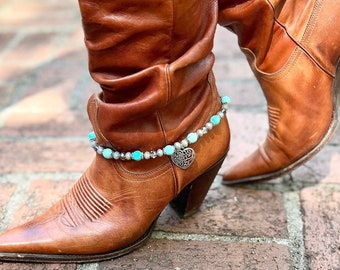 Etwas Blaues Western-Hochzeits-Cowgirl-Brautstiefel-Armband – Stiefelschmuck für Country-Bräute, Cowboystiefel