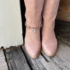 Equestrian Jewelry for Horse Lovers - Horseshoe Jewelry Cowgirl Boot Bracelet, Gift for Horse Lovers, Boot Jewelry, Country Girl Gift