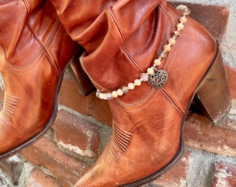 Cowgirl Stiefelkette Antik Kupfer - Schmuck für Cowboystiefel, Boot Armband, Handgefertigtes 7. Jahrestag Geschenk für Mädchen vom Land