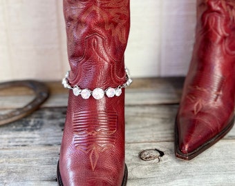 Rhinestone Boot Bracelet - Perfect Glam Boot Bling Jewelry Accessory Chain for Disco Cowgirl Bachelorettes and Rhinestone Cowgirls!