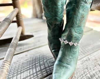 Rhinestone Cowboy Boot Bracelet - Perfect Glam Boot Bling Jewelry Chain for Disco Cowgirl Bachelorettes and Rhinestone Cowgirls!