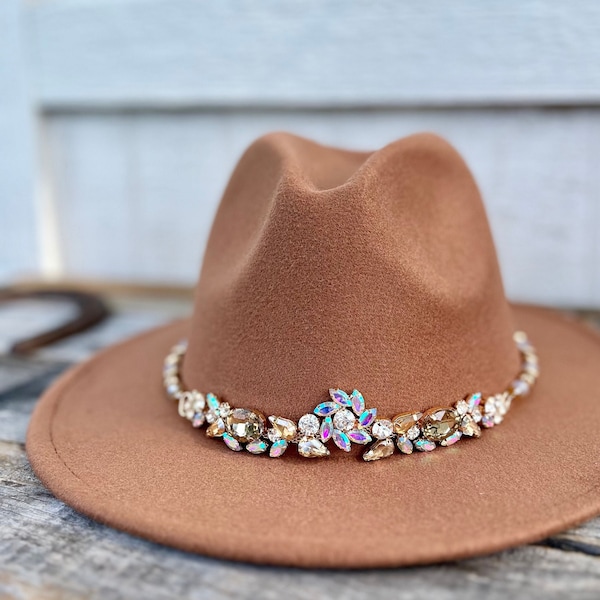 Western Hat Band | Handmade Rhinestone and Crystal Hat Band - Perfect for a Cowgirl Bachelorette or Country Concert