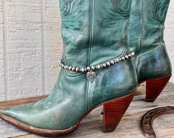 Cowboy Boot Bracelet with Silver Angel Wings Charm - Perfect Cowgirl Boot Bling Jewelry Chain Accessory for Country Concert Wear