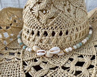 Coastal Cowgirl Western Hat Band | Handmade Beaded Hat Band  display picture 3