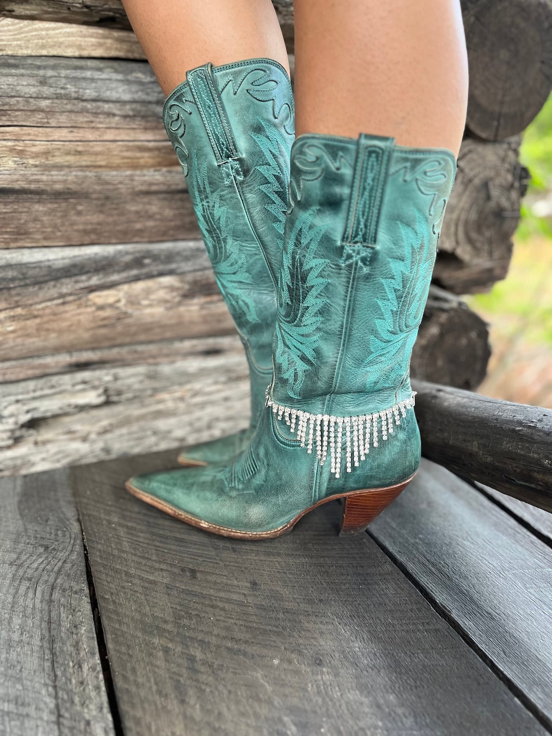 Disco Cowgirl Boot Jewelry | Rhinestone Fringe Cowgirl Boot Bracelet ...