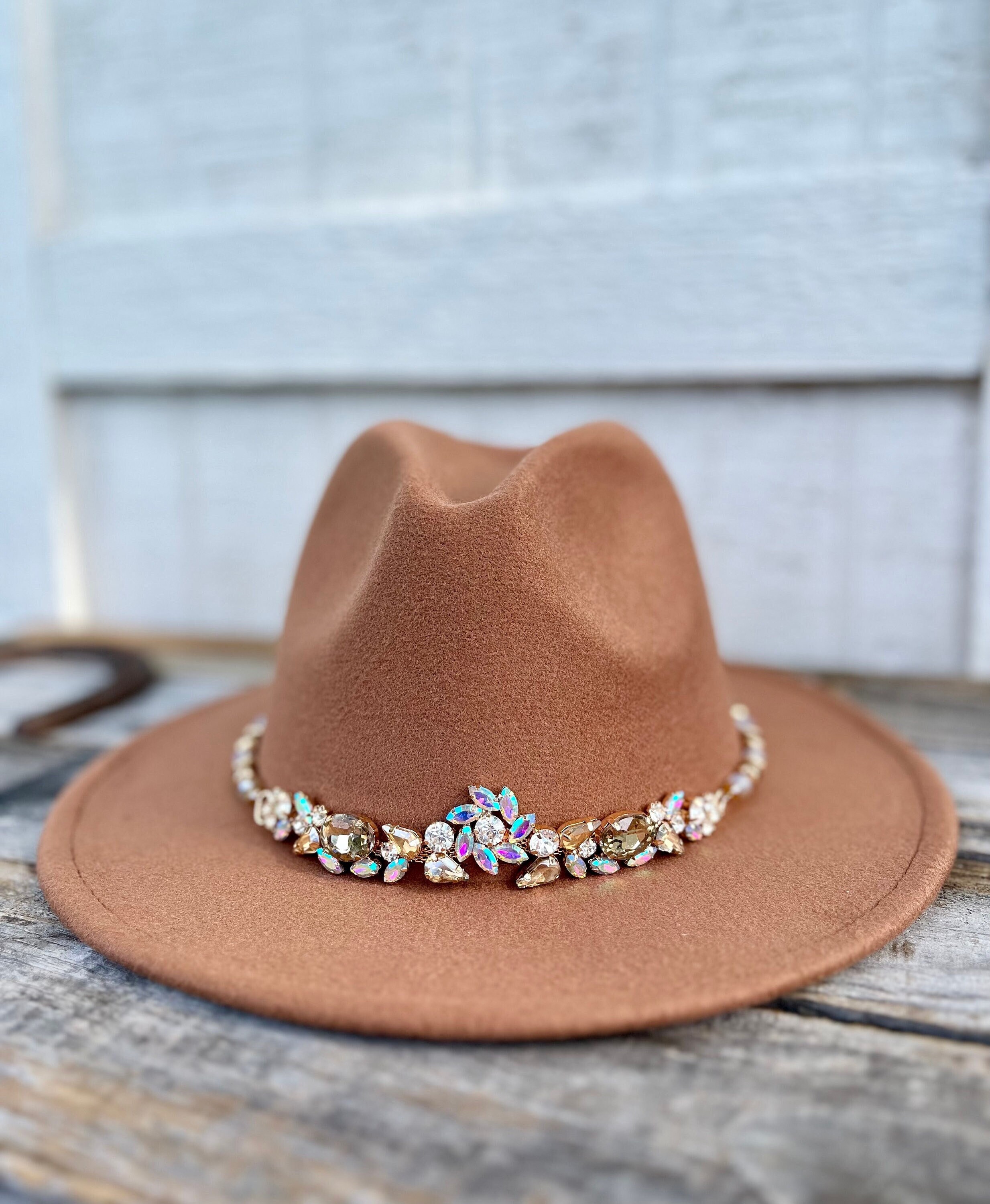 Artisanal cowboy hat with rhinestone hat band Black Cowgirl Hat with Crystal Rhinestones – BuddyLove  main image 4