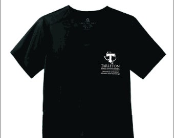 TSU2022001 Blouse médicale avec logo de poche Tarleton State University Laboratory of Animal Behavior and Physiology