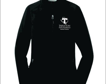 TSU2022046 Veste softshell pour femme, Tarleton State University Animal Science, noir ou gris, logo LChest blanc