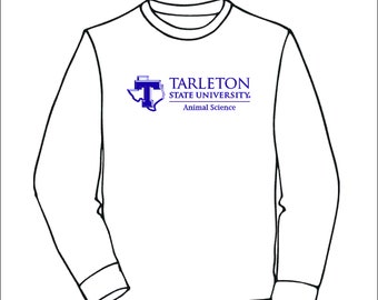 TSU2022037LS T-shirt à manches longues Tarleton State University Animal Science Unit Mark Horizontal