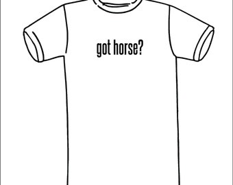 EQ004 got horse TShirt, manches courtes ou chemise à manches longues