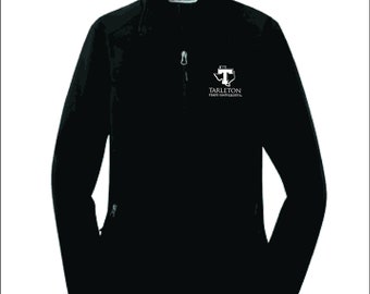 TSU2022059 Veste softshell pour femme, Tarleton State University, noir, logo LChest blanc