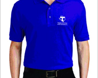 TSU2023060 Polo économique pour hommes, logo LChest Tarleton State University