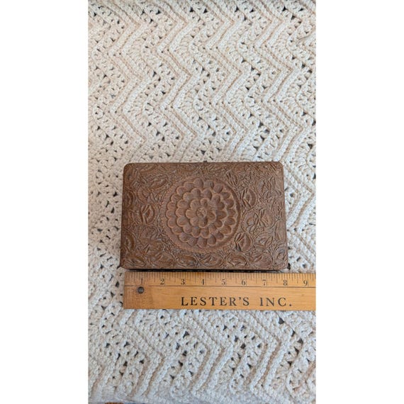 Vintage Hand Carved Wooden Trinket Box Floral Decorative Jewelry Keepsake Chest View 4