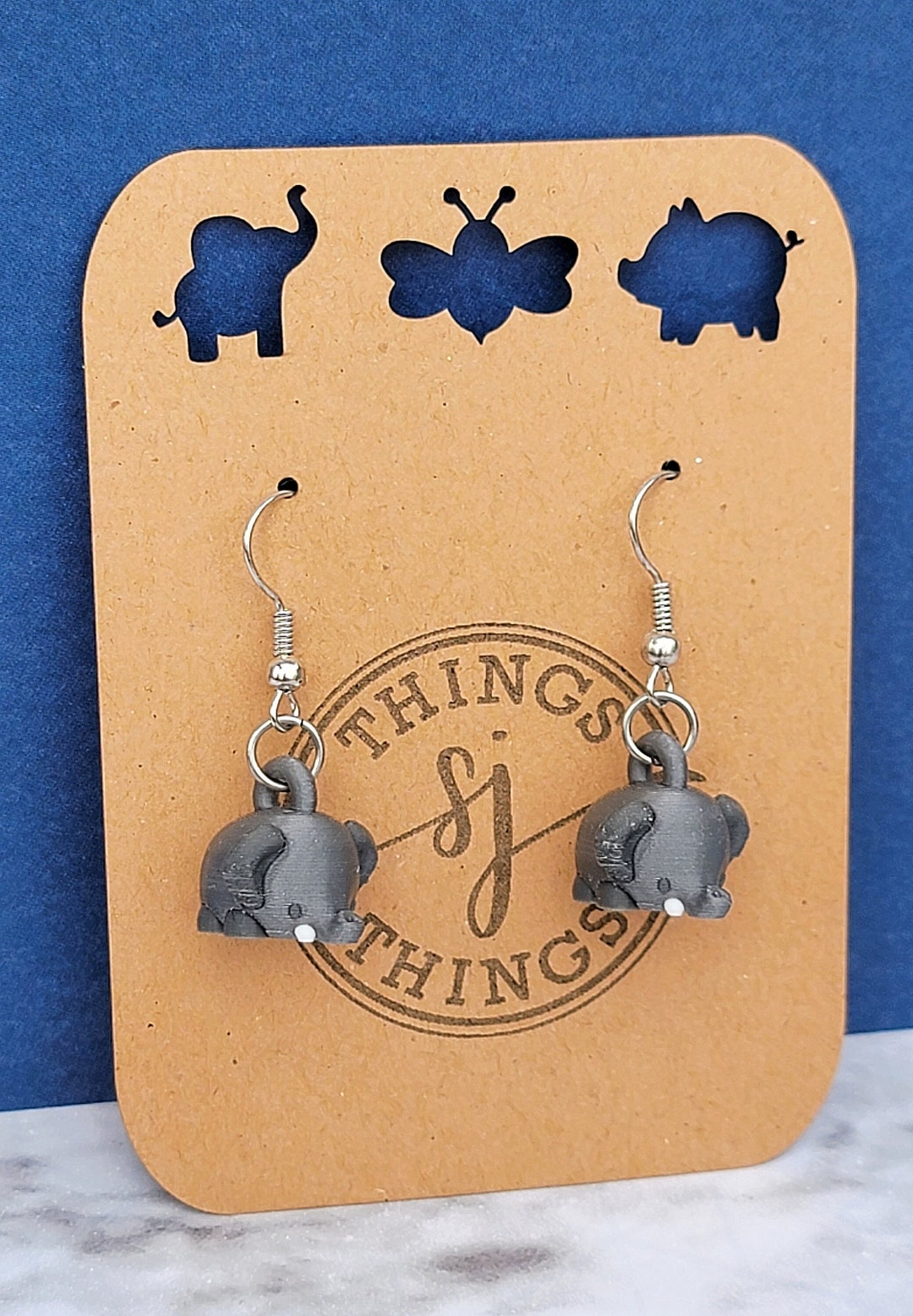 Elephant Earrings 3D Printed Dangle Earrings Elephants Never Etsy