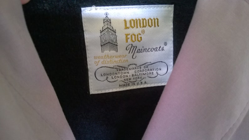 8P 1970s Lavender Purple Mauve London Fog Trenchcoat Maincoat with Removable Liner