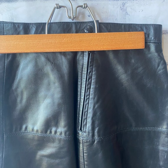 1970s 1980s WILSONS Black Leather High Waisted Pe… - image 7