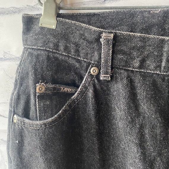 1980s 1990s Lee Faded Black High Waisted Jeans, 1… - image 2