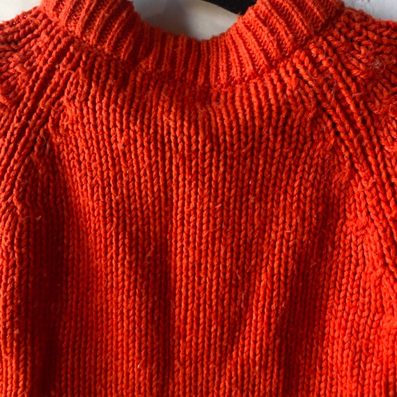 1960s Newport Orange Cable Knit Cardigan Sweater,… - image 7