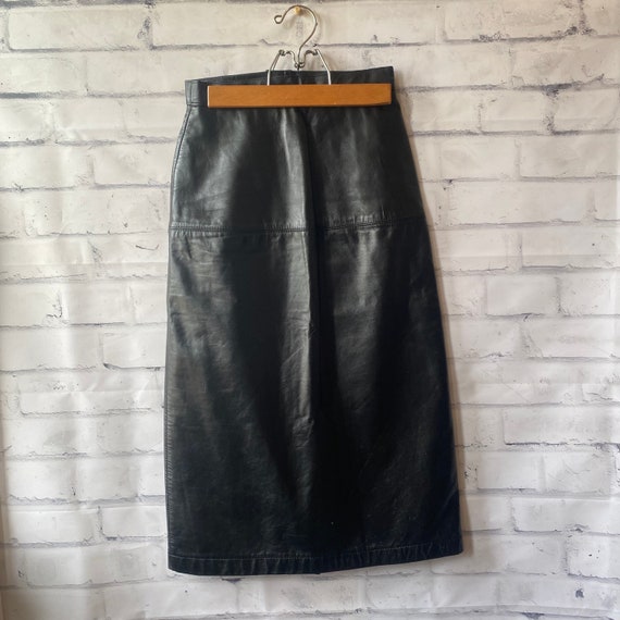 1970s 1980s WILSONS Black Leather High Waisted Pe… - image 1