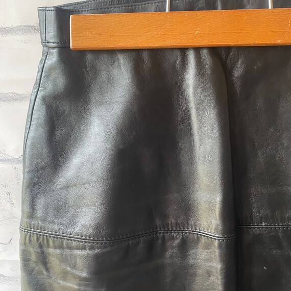 1970s 1980s WILSONS Black Leather High Waisted Pe… - image 2