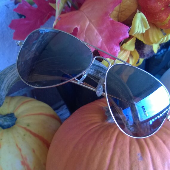 1980s Ray Ban B & L Bausch Lomb Gold Large Metal A