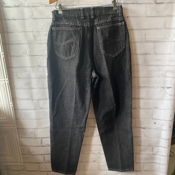 1980s 1990s Lee Faded Black High Waisted Jeans, 1… - image 5