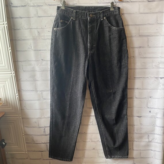 1980s 1990s Lee Faded Black High Waisted Jeans, 1… - image 1